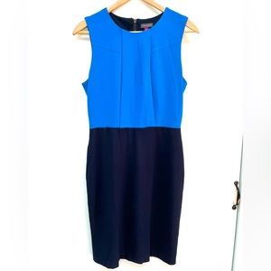 Vince Camuto Colorblock Royal Blue/Navy Fitted Sleeveless Dress, Size 6